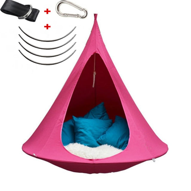 Hanging teepee outlet tent