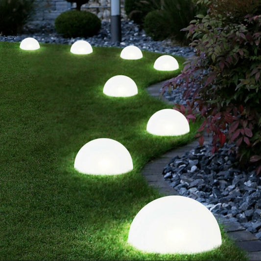 Set of 5 hemisphere-shaped LED solar lights