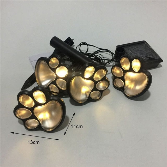 Sentier lumineux patte de chat LED à énergie solaire (4pcs)