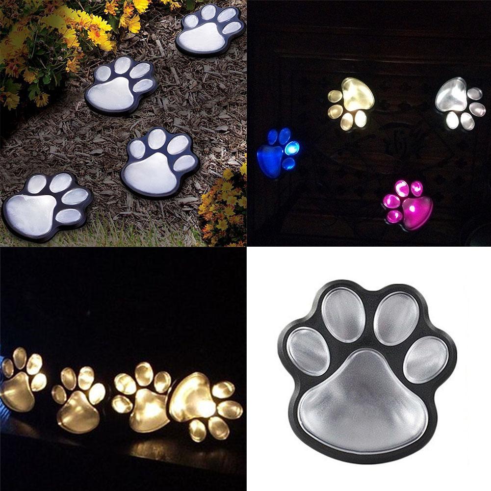 Sentier lumineux patte de chat LED à énergie solaire (4pcs)