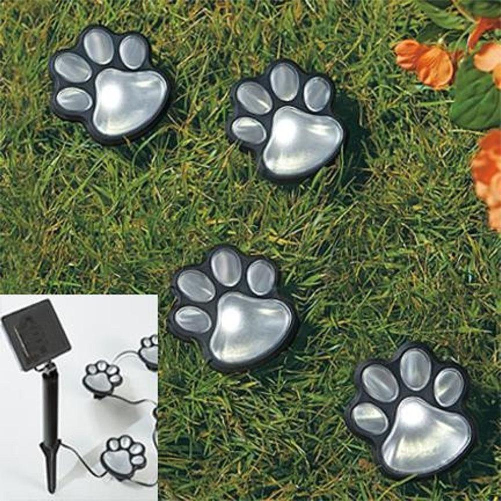 Sentier lumineux patte de chat LED à énergie solaire (4pcs)