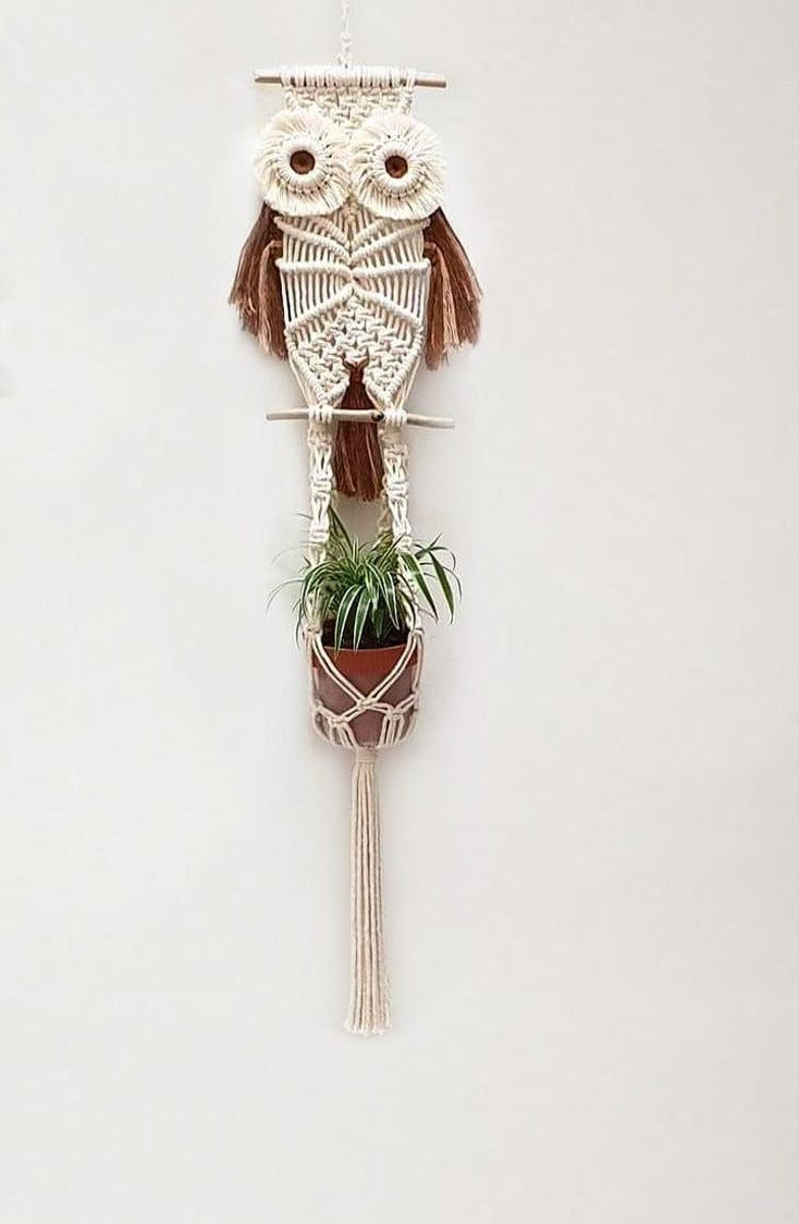 Owl II Macrame Plant Hanger