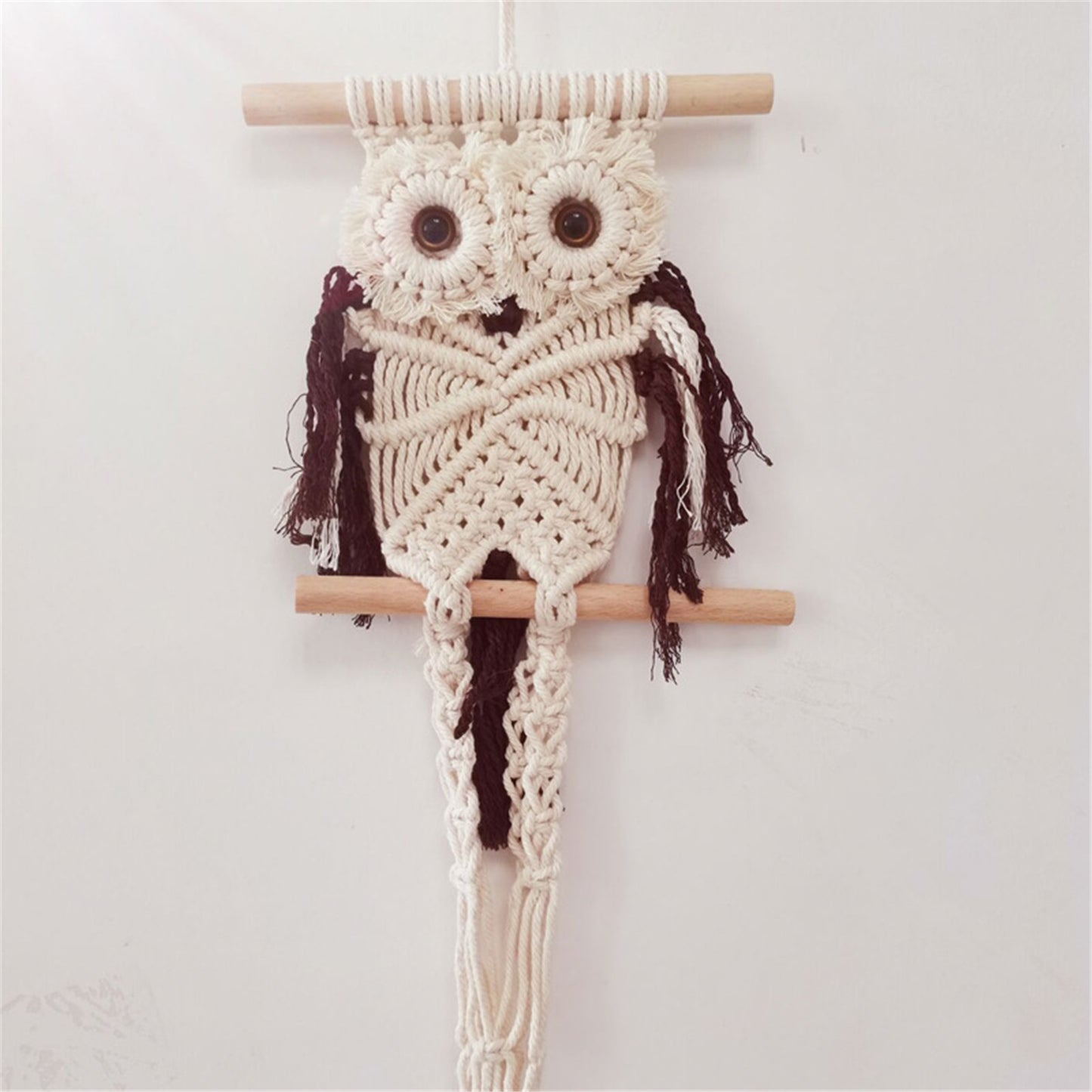 Support à plantes en macramé Hibou II