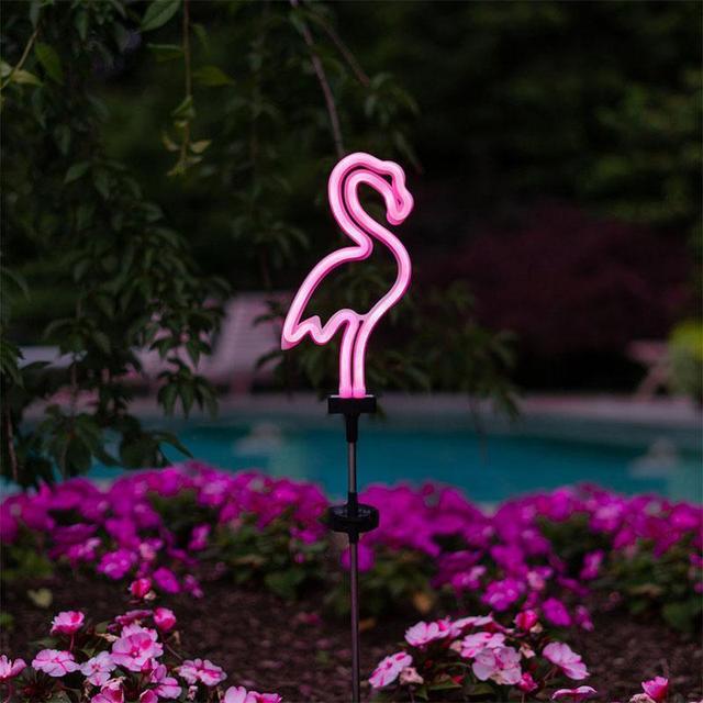 Flamand rose LED Neon à énergie solaire