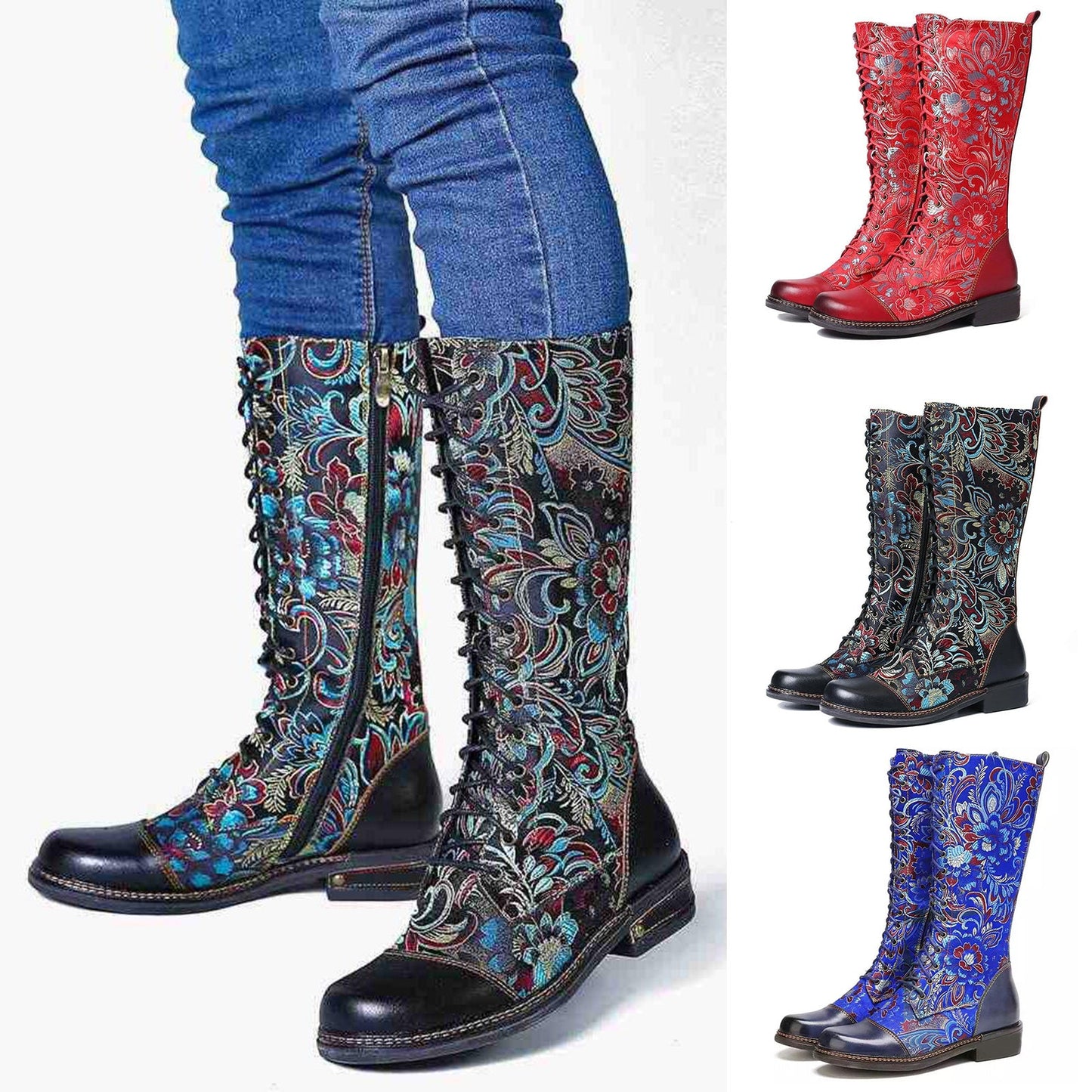 Bottes style broderie