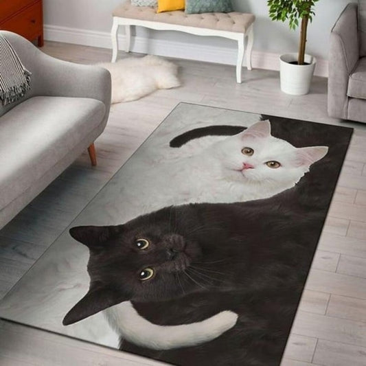 Tapis Chat noir et blanc