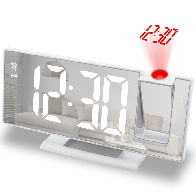 LED projection mirror alarm clock