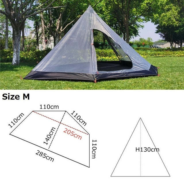 Mosquito net for pyramid tent