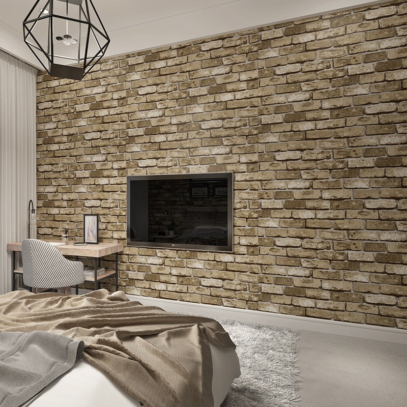 Brick effect wallpaper