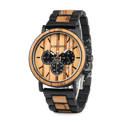 Montre en bois personnalisable 2 couleurs