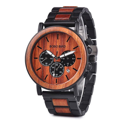 Montre en bois personnalisable 2 couleurs