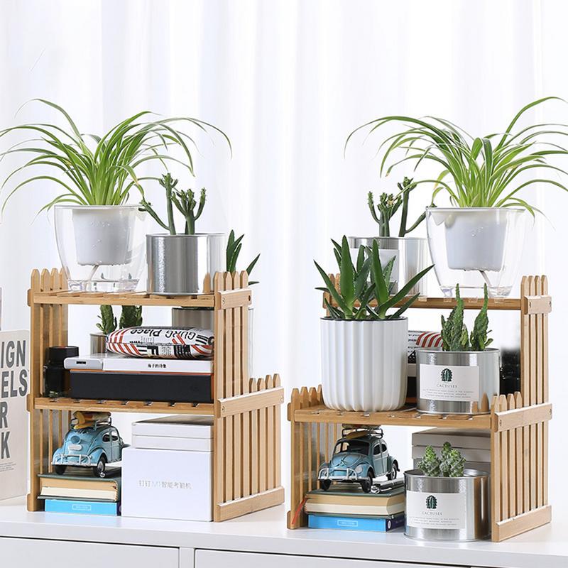 Bamboo plant shelf