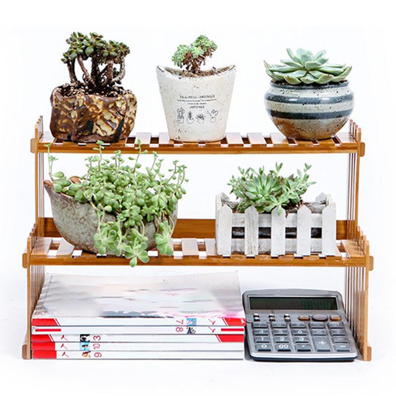 Bamboo plant shelf