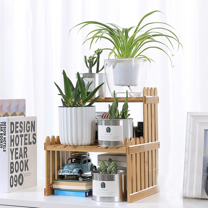 Bamboo plant shelf