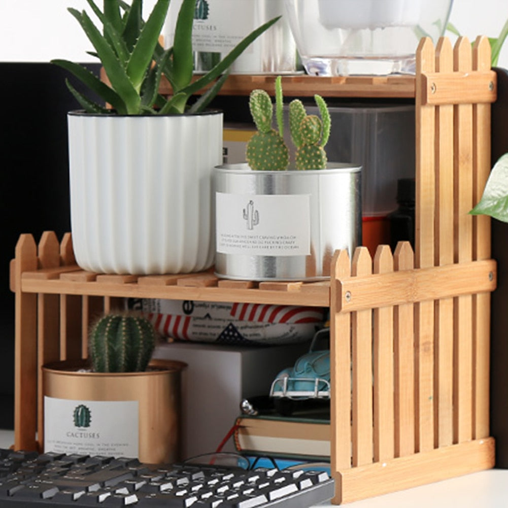 Bamboo plant shelf