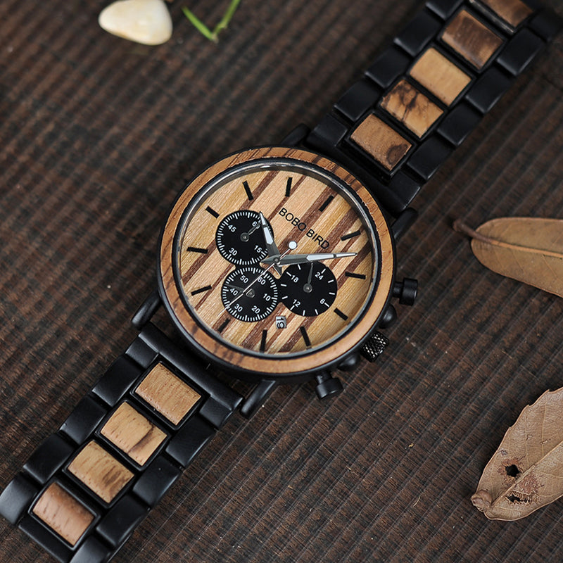 Montre en bois personnalisable 2 couleurs