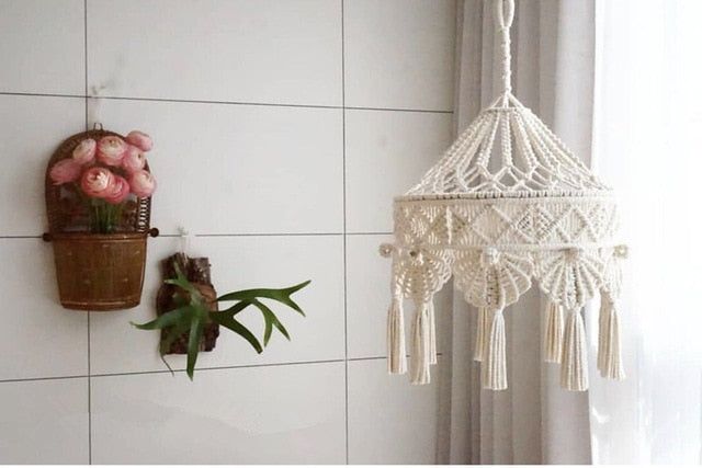 Lustre en macramé