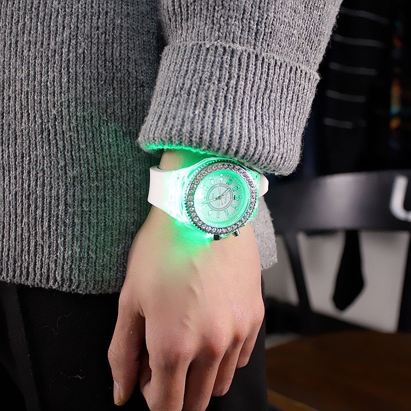 Bright LED watch 7 colors display