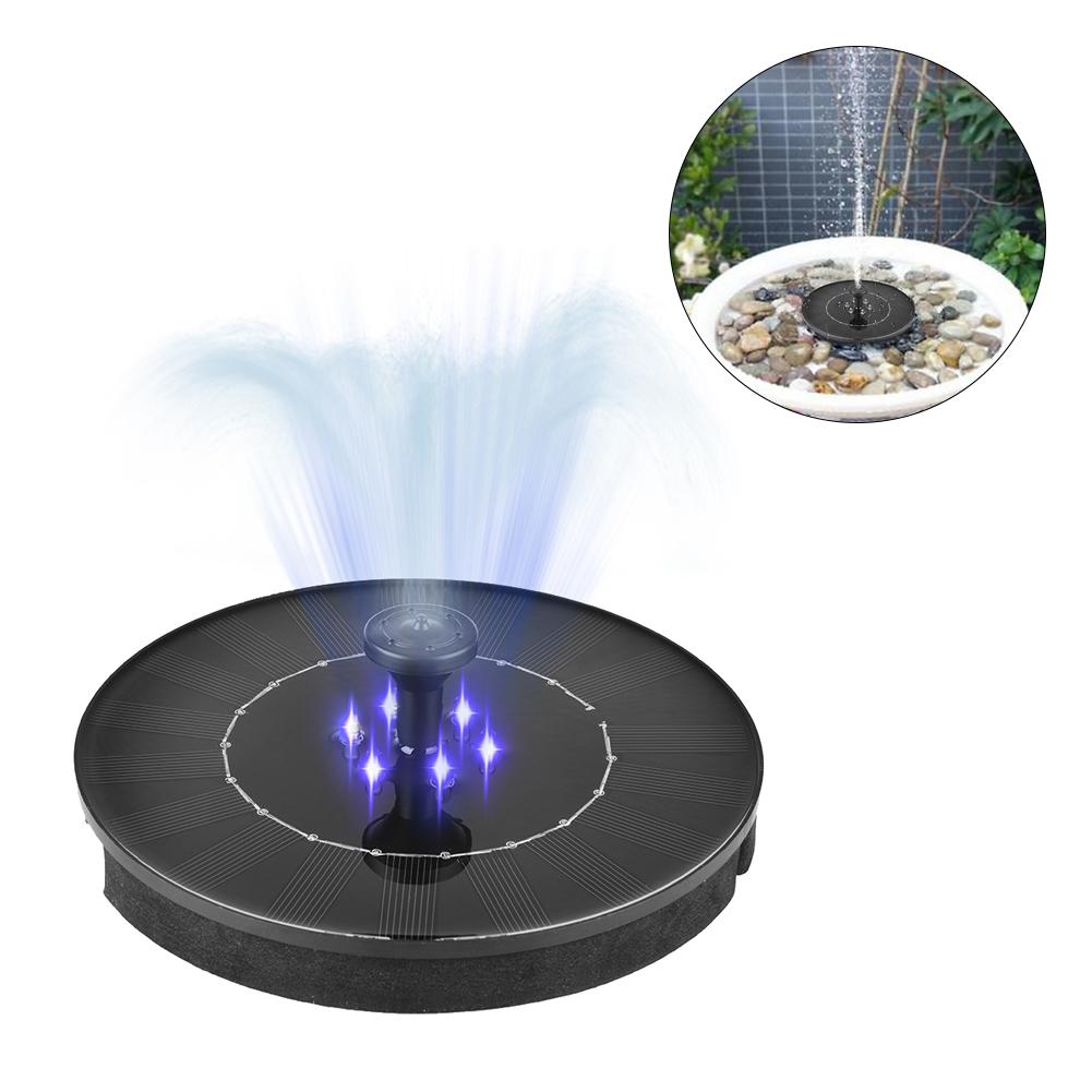 Floating solar fountain with LED